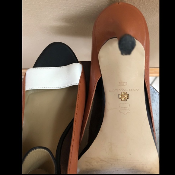 Ann Taylor Three Tone Genuine Leather Ankle Strap - Picture 2 of 7